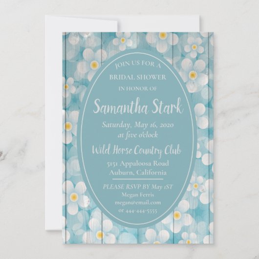 Blumenzaun-Brautparty Einladung (Vorderseite)