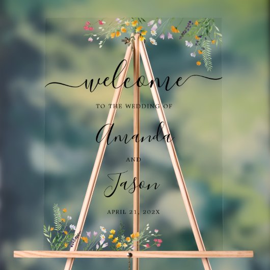 Blumenzehen Begrüßung Akryllisches Zeichen Acrylschild (Neutral)