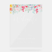 Blumenzehen Begrüßungsschreiben Acrylschild (Vorderseite)