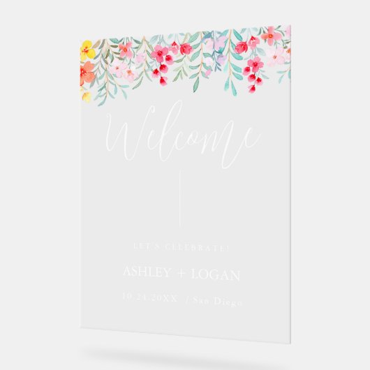 Blumenzehen Begrüßungsschreiben Acrylschild (Winkel)