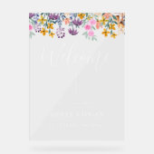 Blumenzehen Begrüßungsschreiben Acrylschild (Vorderseite)