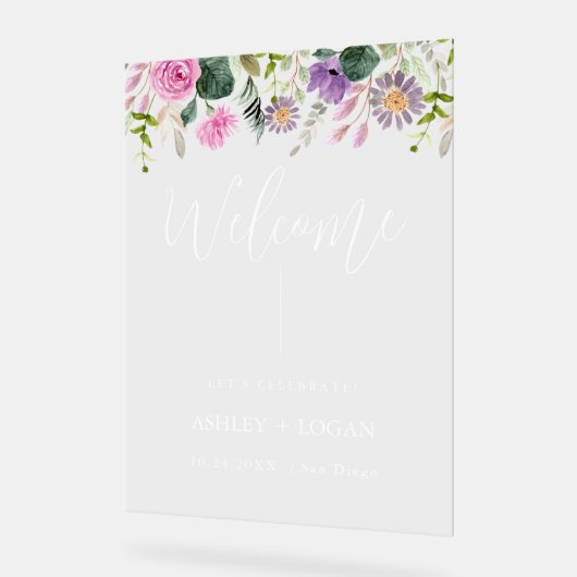 Blumenzehen Begrüßungsschreiben Acrylschild (Winkel)