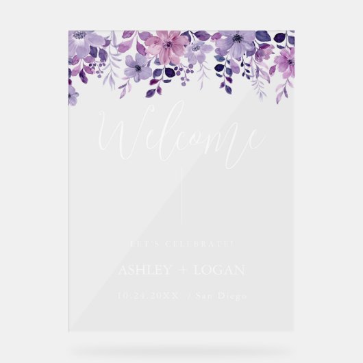 Blumenzehen Begrüßungsschreiben Acrylschild (Vorderseite)