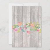 Blumenzehen Einladung Holz rustikale Streichhelle (Rückseite)