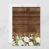 Blumenzehen mit weißer Rose speichern Sie das Datu Dankeskarte (Rückseite)