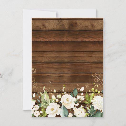 Blumenzehen mit weißer Rose speichern Sie das Datu Dankeskarte (Rückseite)