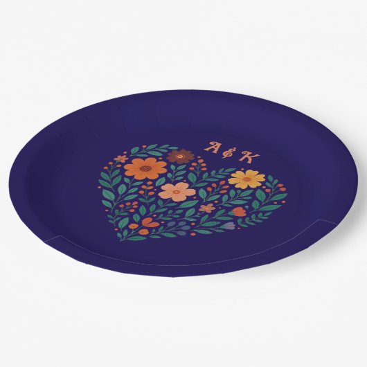 Blumenzehen Pappteller (Schrägansicht)