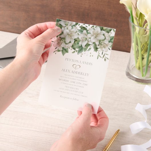 Blumenzehen Pergament Einladungen (Handgehalten)