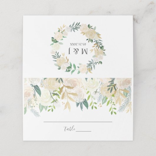 Blumenzehen Platzkarte (Außenseite Aufgefaltet)