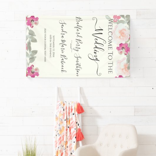 Blumenzehen Rosa Blumenzehen Begrüßung Banner (Insitu)