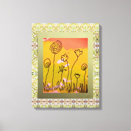 Blumenzeichnung Leinwanddruck (Vorderseite)