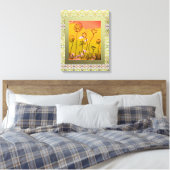 Blumenzeichnung Leinwanddruck (Insitu (Schlafzimmer))