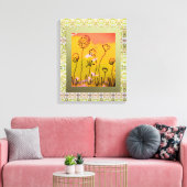 Blumenzeichnung Leinwanddruck (Insitu (Wohnzimmer))