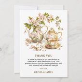 Blumenzeit für Tea Baby Dusche Danke Karte (Vorderseite)