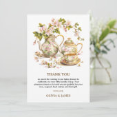 Blumenzeit für Tea Baby Dusche Danke Karte (Stehend Vorderseite)
