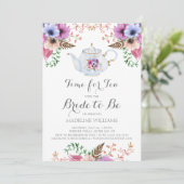 Blumenzeit für Tee-Brautparty Einladung (Stehend Vorderseite)