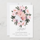 Blumenzellenankündigung Foto-Karte Ankündigung (Vorderseite)