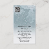 *~* Blumenzellenblau Blüten Farbe QR Logo Foto Visitenkarte (Rückseite)