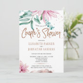 Blumenzellenschrift für ein Party Glitzer Dusche Einladung (Stehend Vorderseite)