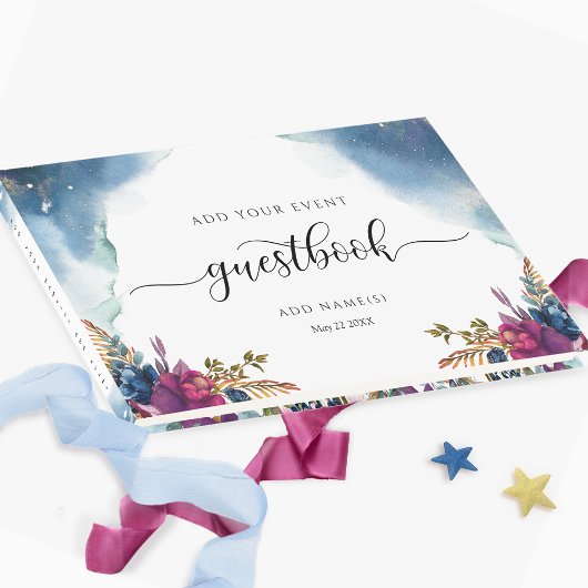 Blumenzellenschrift, Starry Blue Aquamarin und Lil Gästebuch