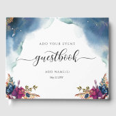 Blumenzellenschrift, Starry Blue Aquamarin und Lil Gästebuch (Vorderseite)