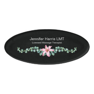 BlumenZen genehmigter Massage-Therapeut Namenschild