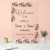 Blumenzettel Acrylschild (Hochzeit)