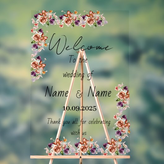 Blumenzettel Acrylschild (Neutral)