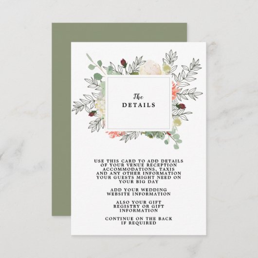 Blumenzettel Begleitkarte (Vorne/Hinten)