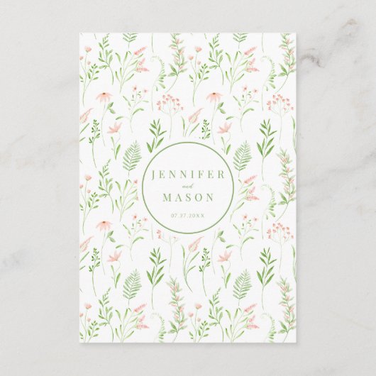 Blumenzettel Begleitkarte (Rückseite)