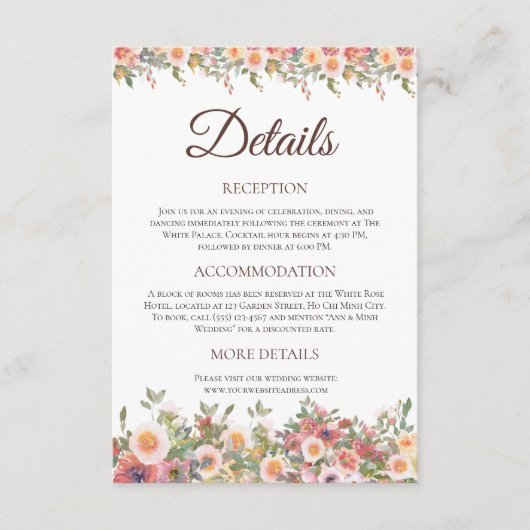 Blumenzettel Begleitkarte (Vorderseite)