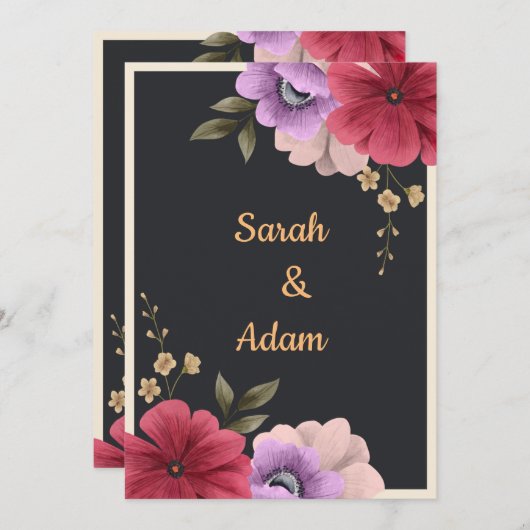 Blumenzettel Einladung (Vorne/Hinten)