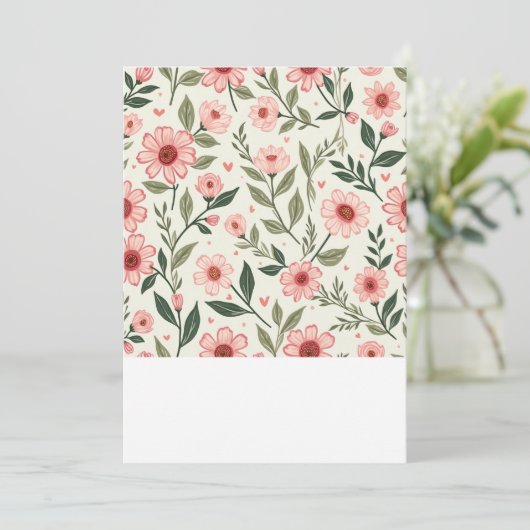 Blumenzettel Einladung (Stehend Vorderseite)