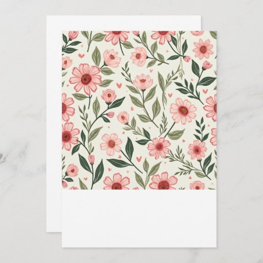 Blumenzettel Einladung (Vorne/Hinten)