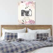 Blumenzettel-Foto Leinwanddruck (Insitu (Schlafzimmer))