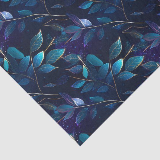 Blumenzettel für blaue Blätter Seidenpapier (Ausschnitt)