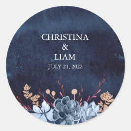 Blumenzettel für Hochzeitsaufkleber für Seekarten Runder Aufkleber