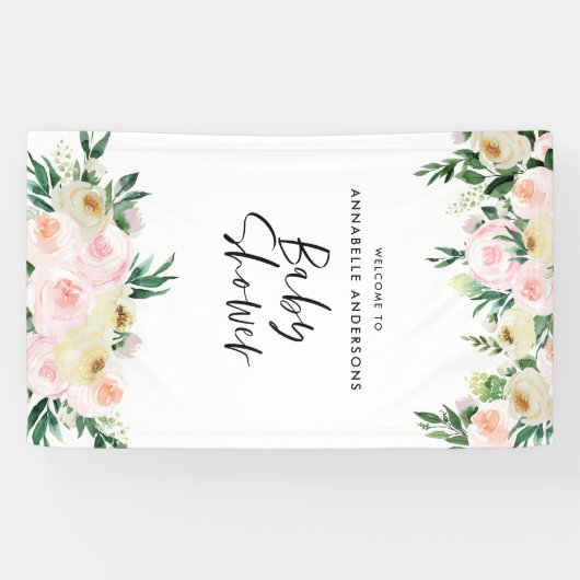 Blumenzettel für Kinder mit Duschwasserfarbe Banner (Horizontal)