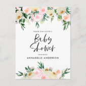 Blumenzettel für Kinder mit Duschwasserfarbe Einladungspostkarte (Vorderseite)