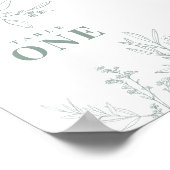 Blumenzettel Grüne Tischnummern Poster (Ecke)