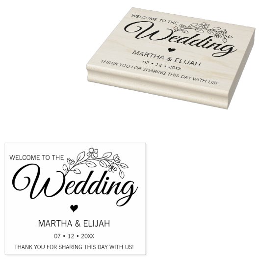 Blumenzettel Gummistempel (Stempel)