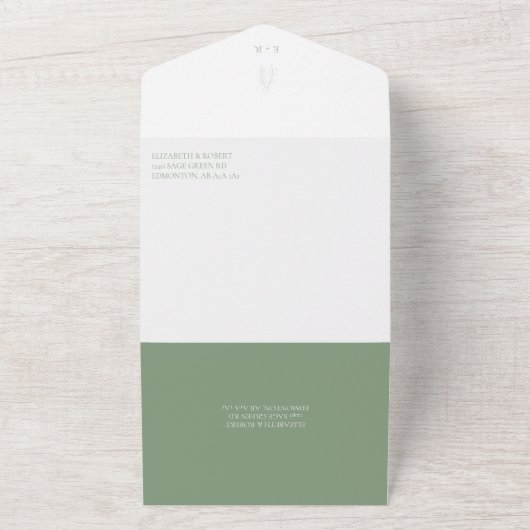 Blumenzettel Hochzeitsskript Elegant Einfach All In One Einladung (Außenbereich)