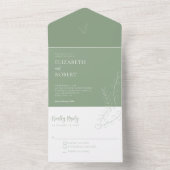 Blumenzettel Hochzeitsskript Elegant Einfach All In One Einladung (Innen Boden)