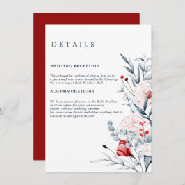 Blumenzettel in Rot und Blau Blume Begleitkarte