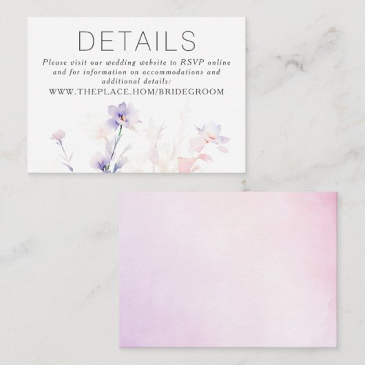 Blumenzettel Kleine Eintrittskarte Begleitkarte (Vorne/Hinten)