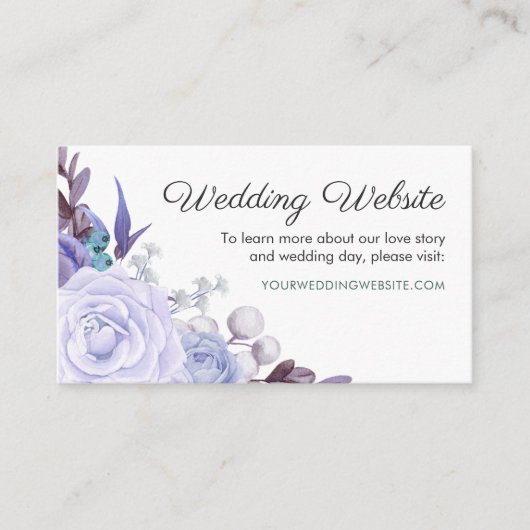 Blumenzettel Rose Lila Blätter Wreath Wedding Webs Begleitkarte (Vorderseite)