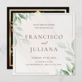 Blumenzettel Save the Date Einladung (Vorne/Hinten)