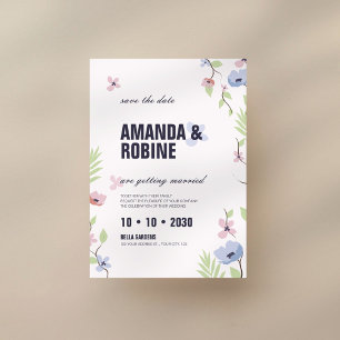 Blumenzettel Save the Date Einladung zur Hochzeit