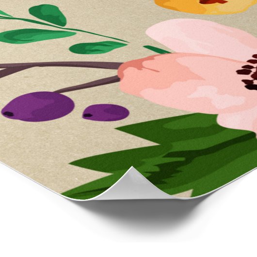 Blumenzettel schönes Be You Tipp Kunstposter Poster (Ecke)