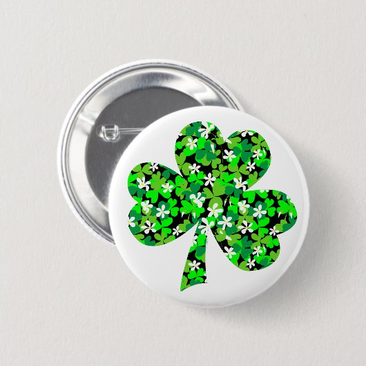 Blumenzettel St Patrick's Day Button (Vorne & Hinten)